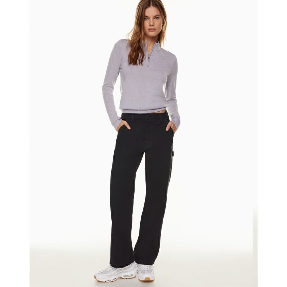TNA Aritzia Women’s Black Mid Weight Stretch Twill High Rise Utility Carpenter G
